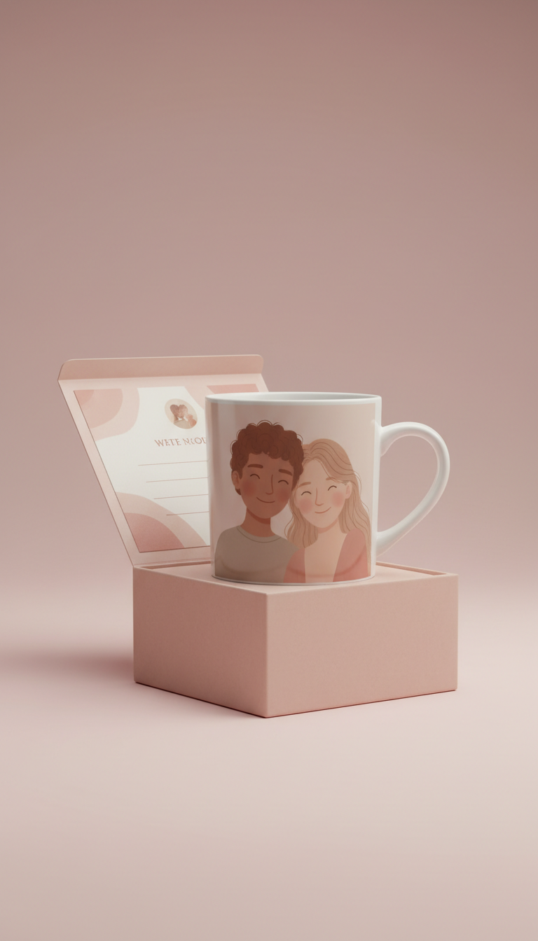 Portrait Mug Gift Box With Message Card